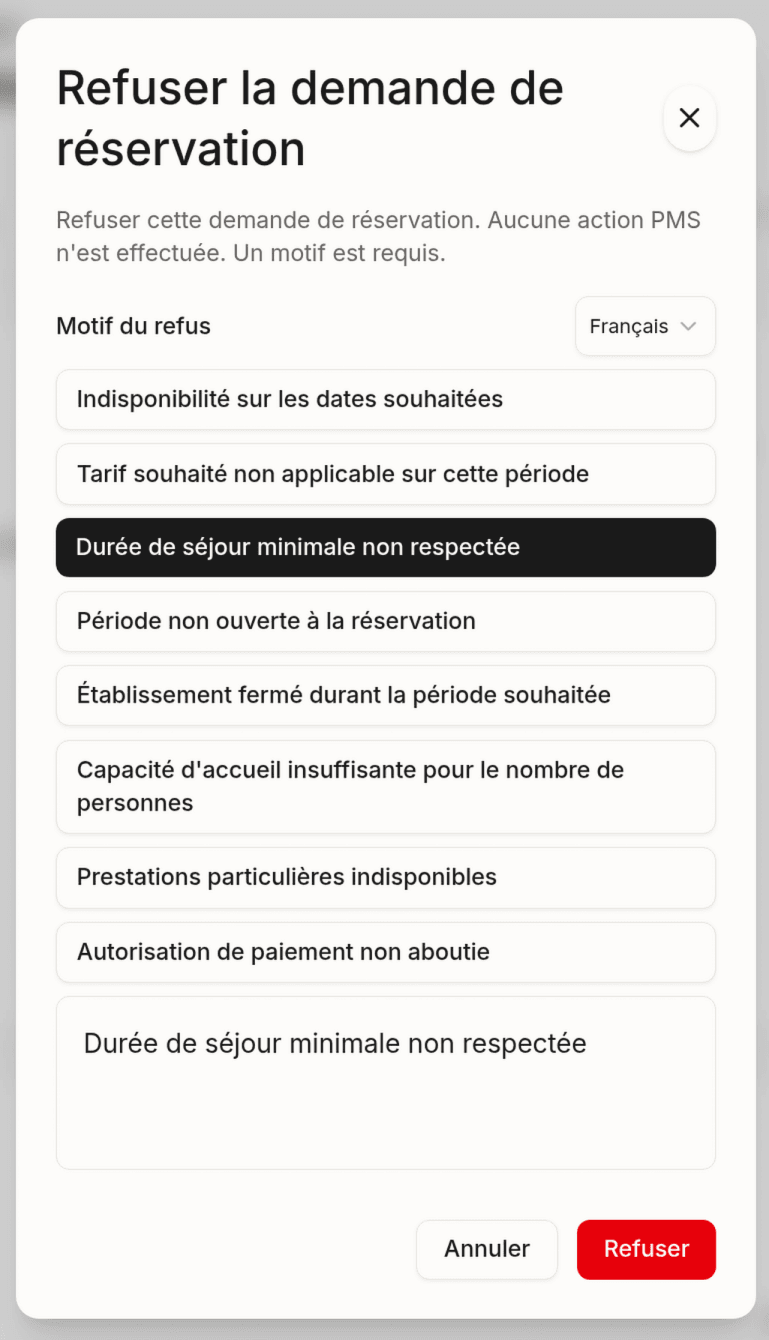 Decline dialog