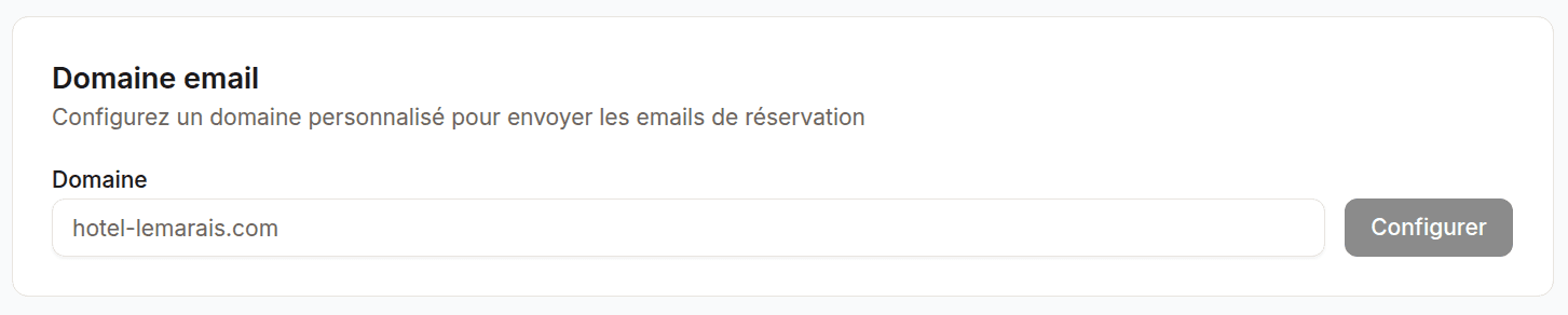 Email domain page