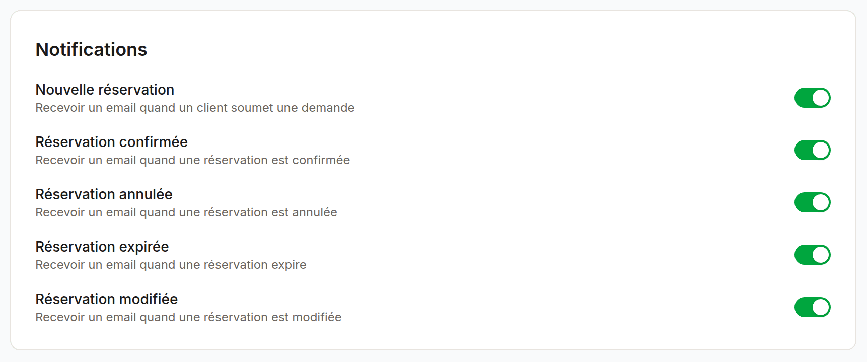 Notification preferences